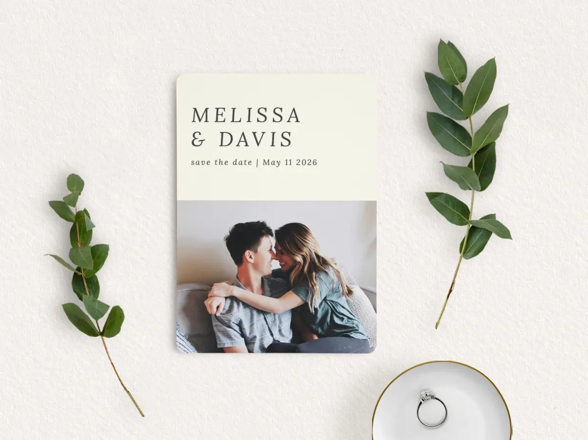Save the Date Card with Optional Guest Addressing Service
