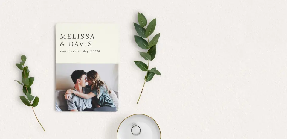 Save the Date Card with Optional Guest Addressing Service