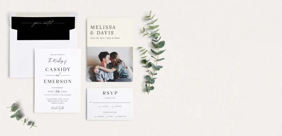 Front of Save the Date Card