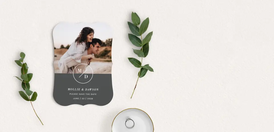 Save the Date Card with Optional Guest Addressing Service