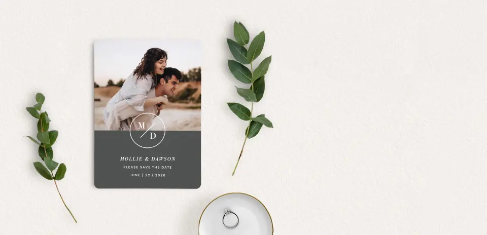 Save the Date Card with Optional Guest Addressing Service