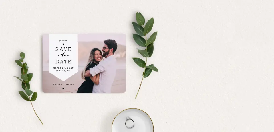 Save the Date Card with Optional Guest Addressing Service