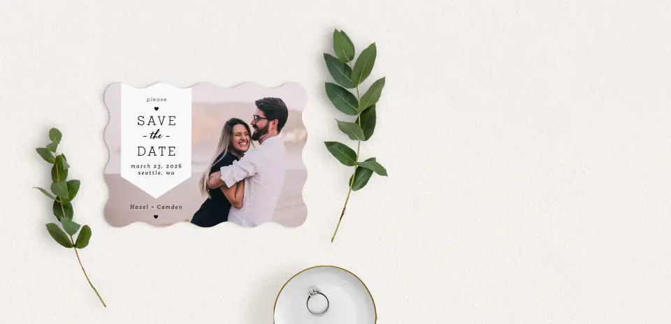 Save the Date Card with Optional Guest Addressing Service