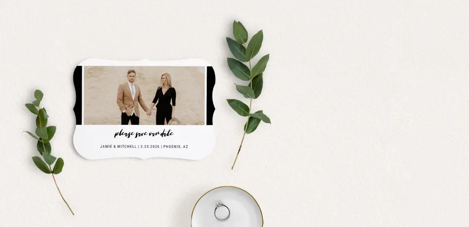 Save the Date Card with Optional Guest Addressing Service
