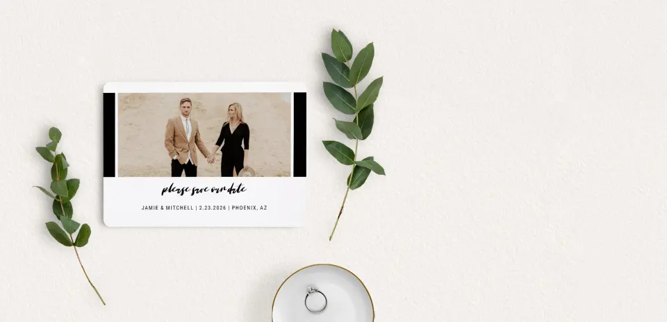 Save the Date Card with Optional Guest Addressing Service