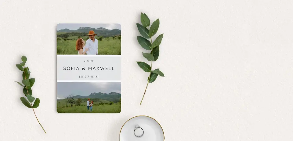 Save the Date Card with Optional Guest Addressing Service