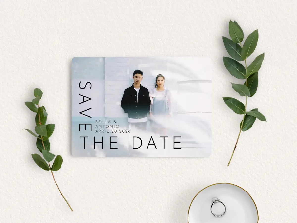 Save the Date Card with Optional Guest Addressing Service