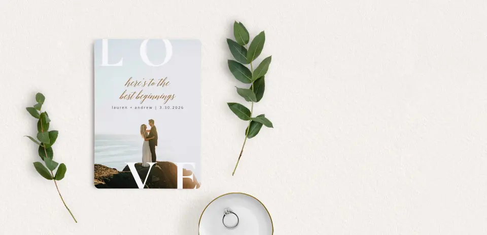 Save the Date Card with Optional Guest Addressing Service