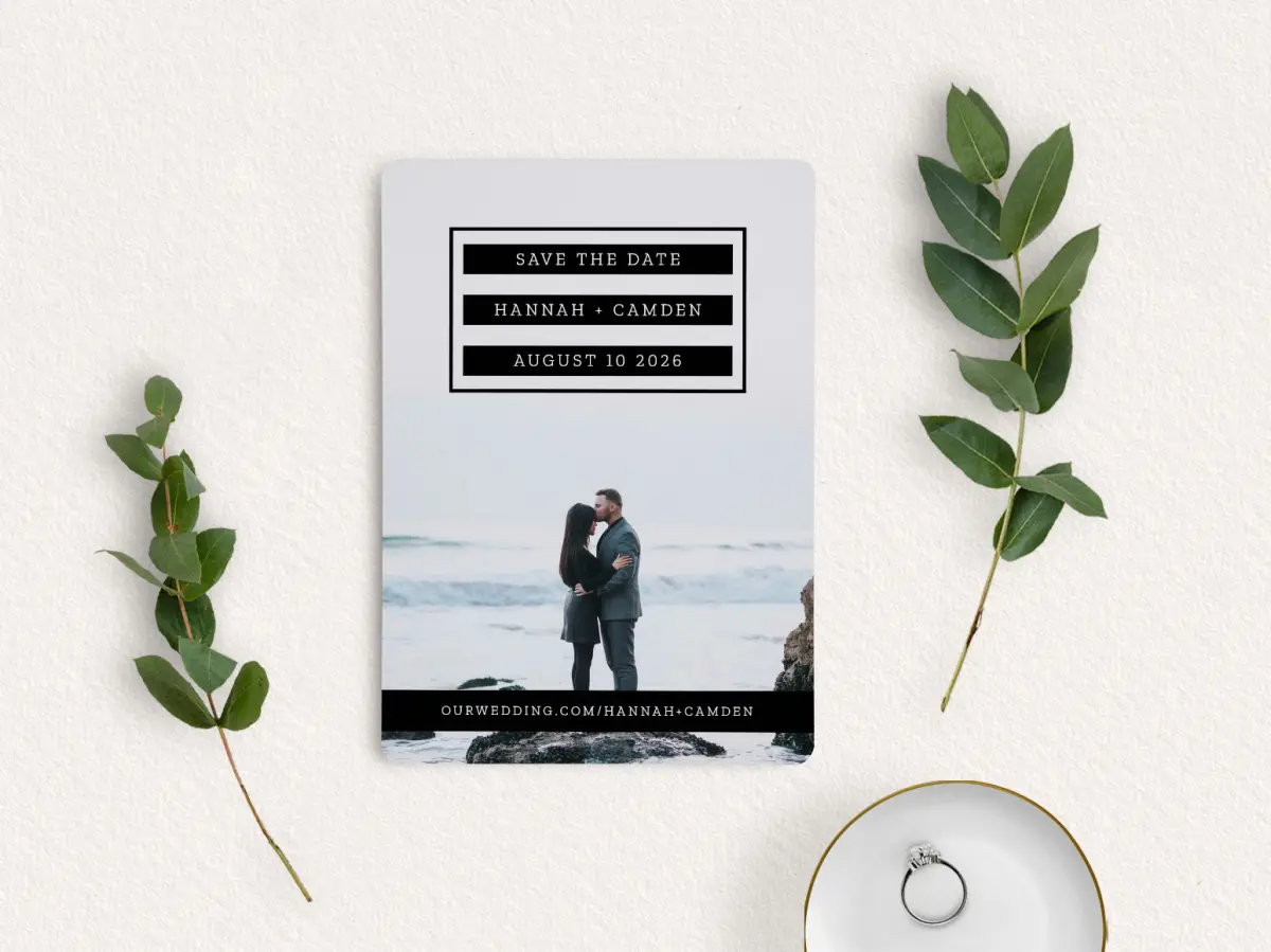 Save the Date Card with Optional Guest Addressing Service