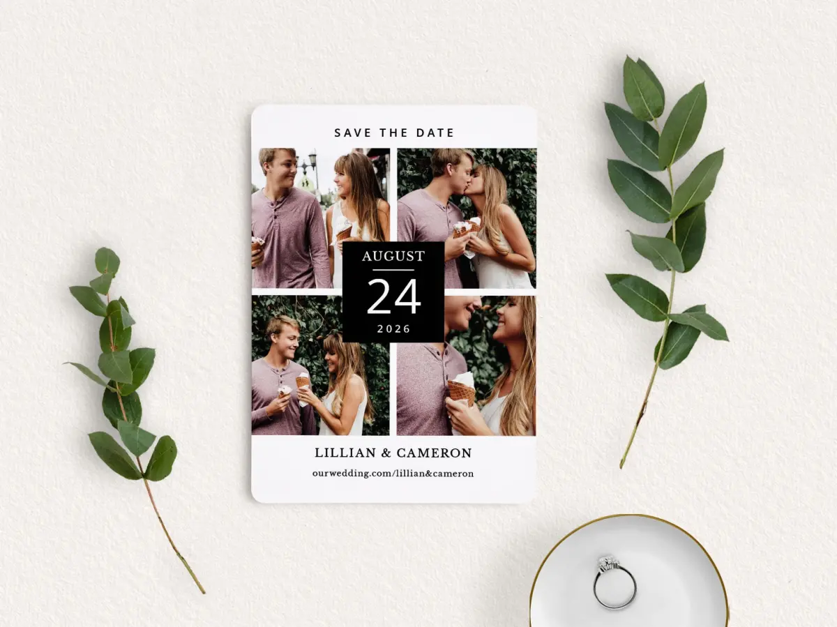Save the Date Card with Optional Guest Addressing Service