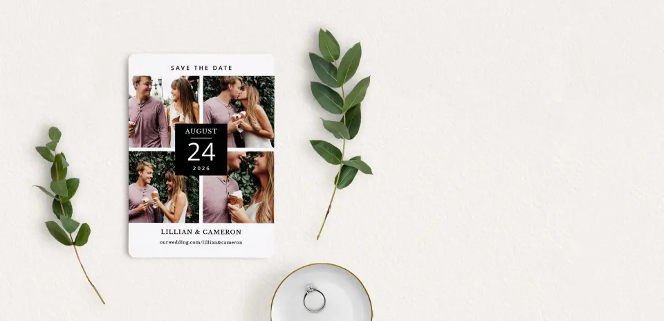 Save the Date Card with Optional Guest Addressing Service