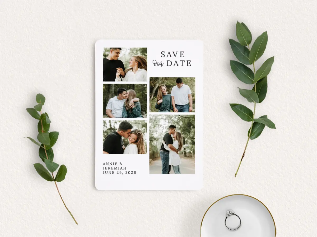 Save the Date Card with Optional Guest Addressing Service