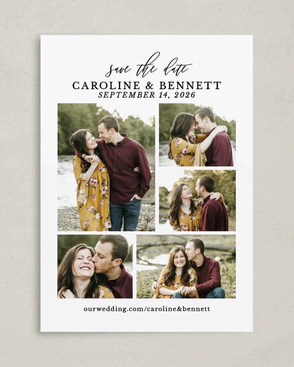 This is a 5" x 7" Save the Date Card called Easy to Love printed in full color on Premium Smooth paper