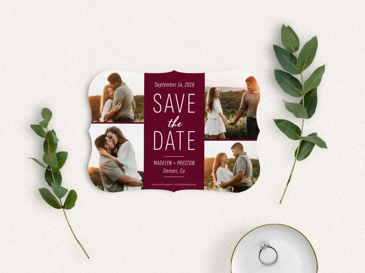 Save the Date Card with Optional Guest Addressing Service