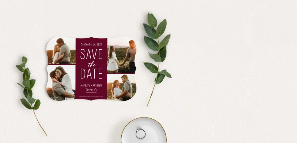 Save the Date Card with Optional Guest Addressing Service