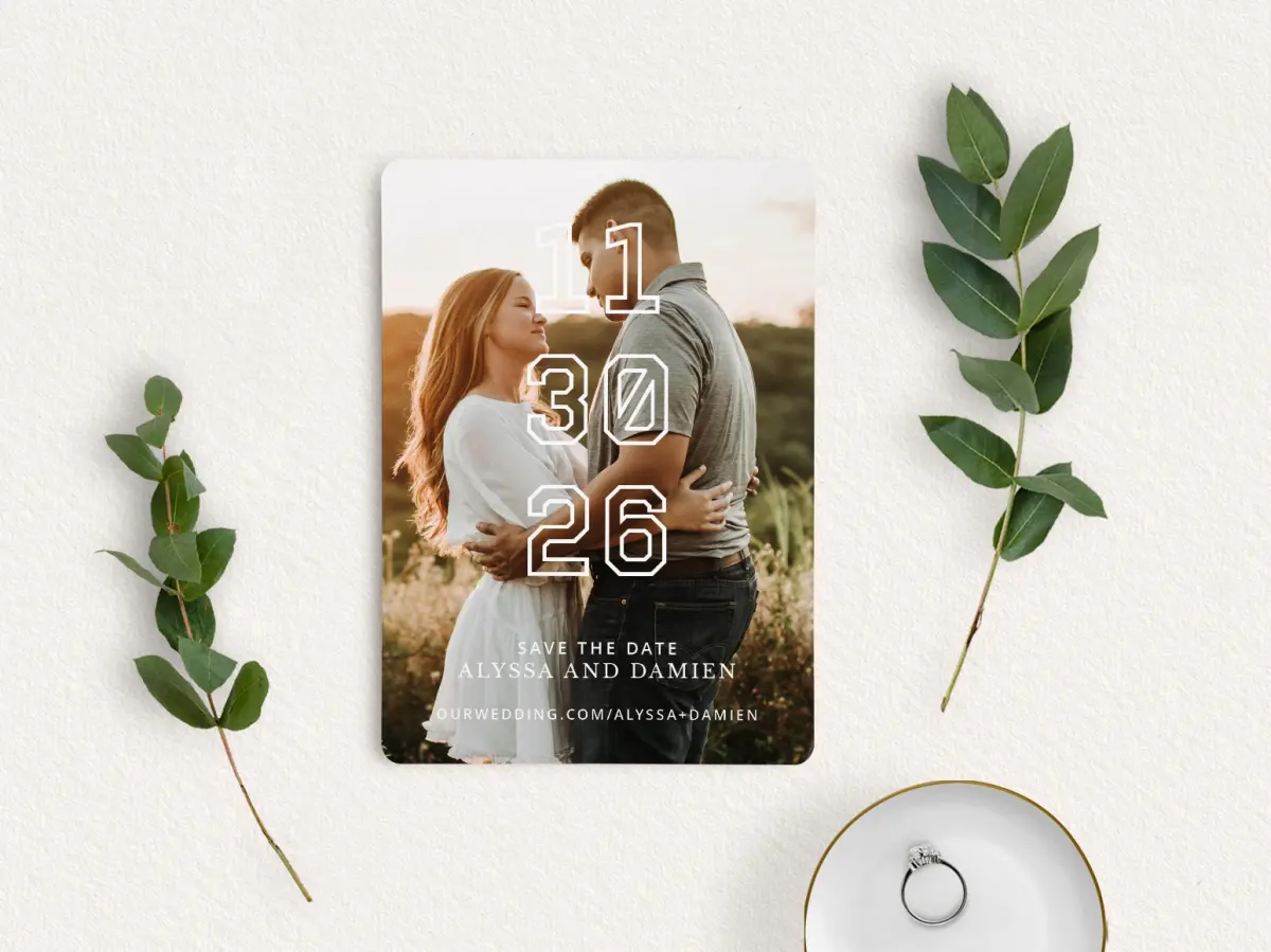 Save the Date Card with Optional Guest Addressing Service