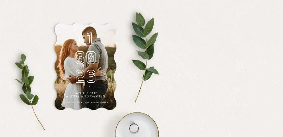 Save the Date Card with Optional Guest Addressing Service