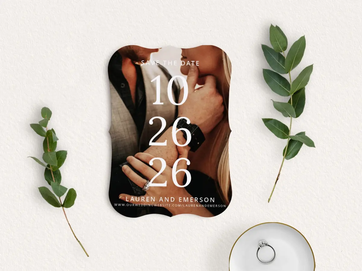 Save the Date Card with Optional Guest Addressing Service