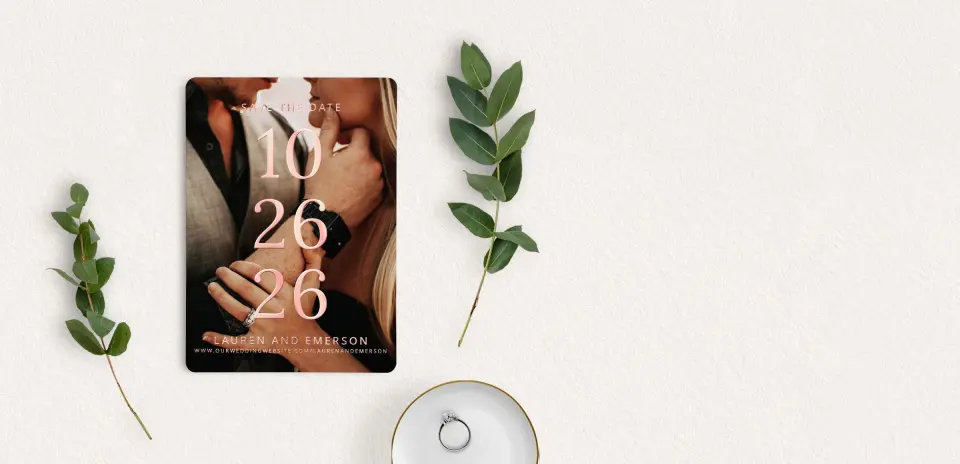 Save the Date Card with Optional Guest Addressing Service