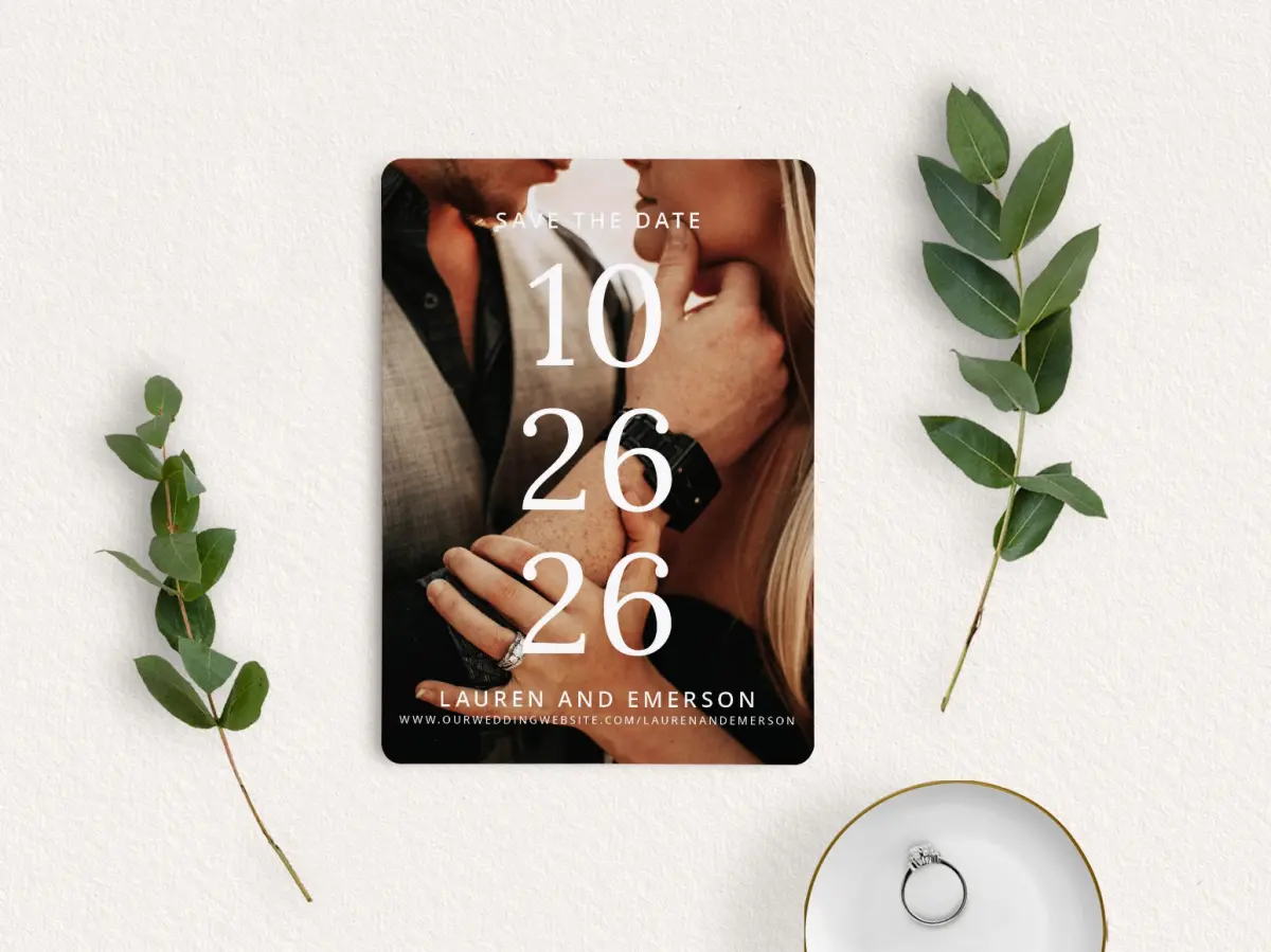 Save the Date Card with Optional Guest Addressing Service