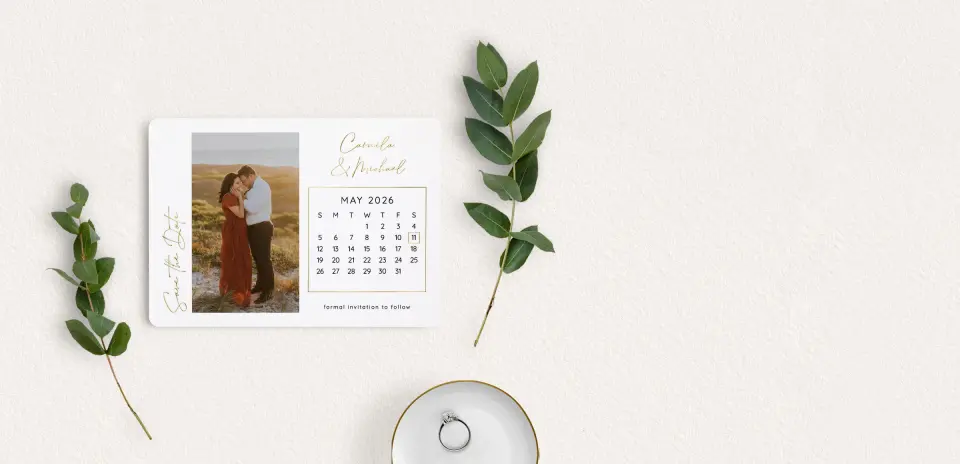 Save the Date Card with Optional Guest Addressing Service