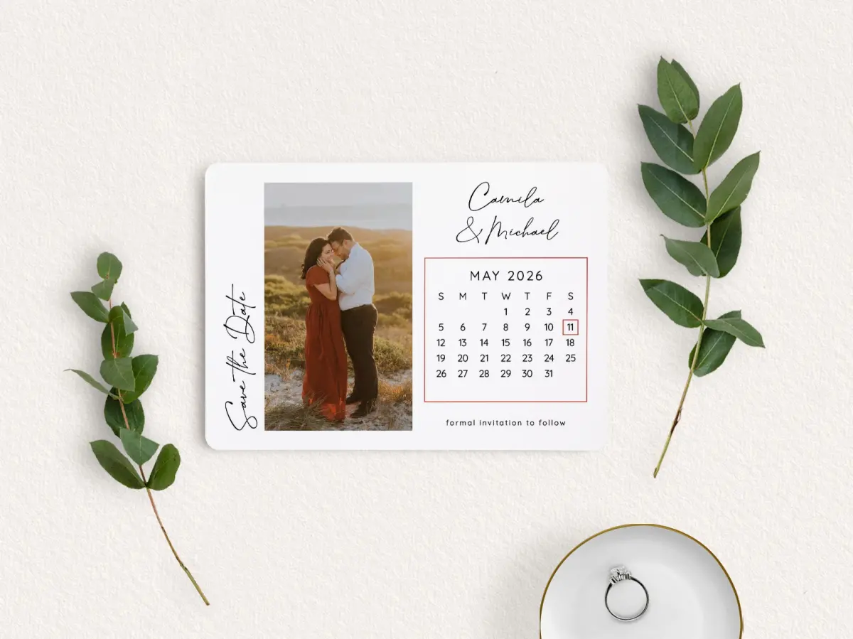 Save the Date Card with Optional Guest Addressing Service