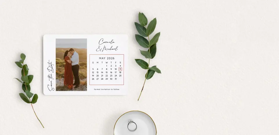 Save the Date Card with Optional Guest Addressing Service