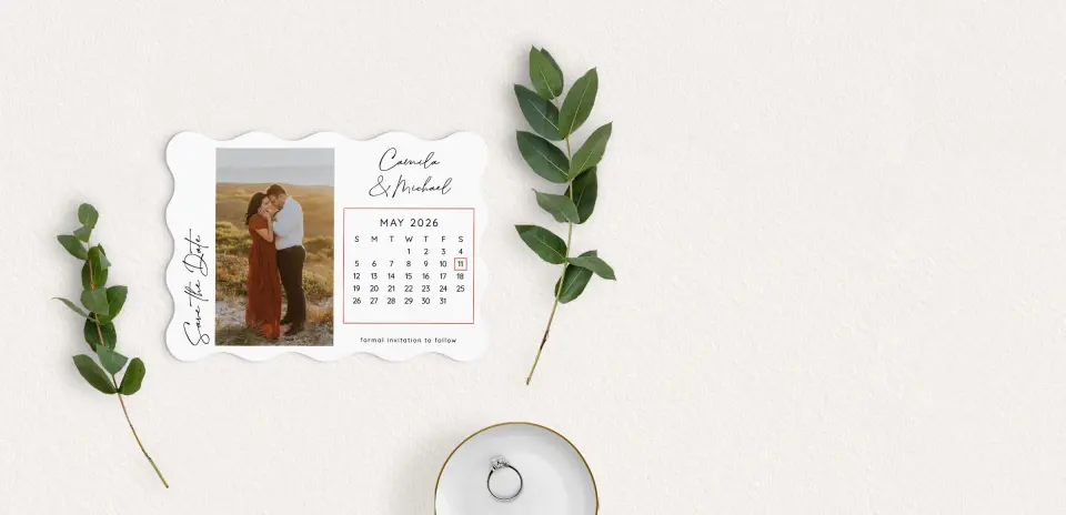 Save the Date Card with Optional Guest Addressing Service