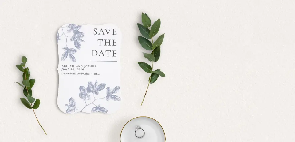 Save the Date Card with Optional Guest Addressing Service