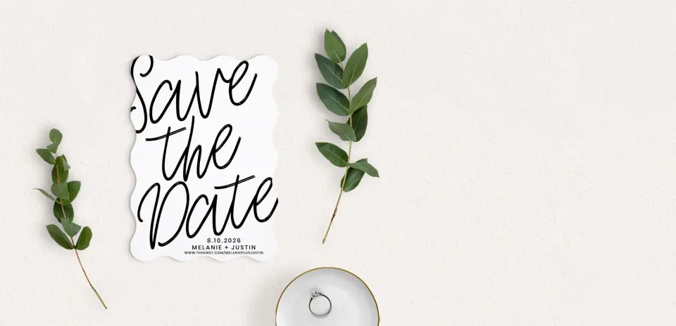 Save the Date Card with Optional Guest Addressing Service