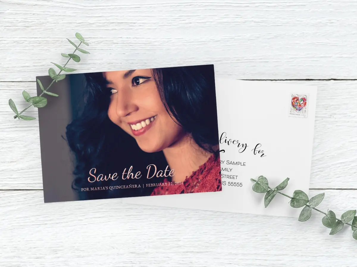 Save the Date Card with Optional Guest Addressing Service
