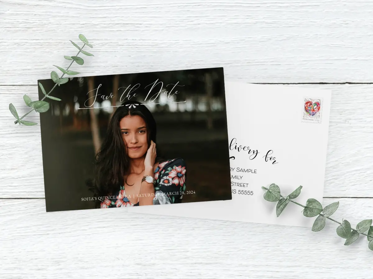 Save the Date Card with Optional Guest Addressing Service