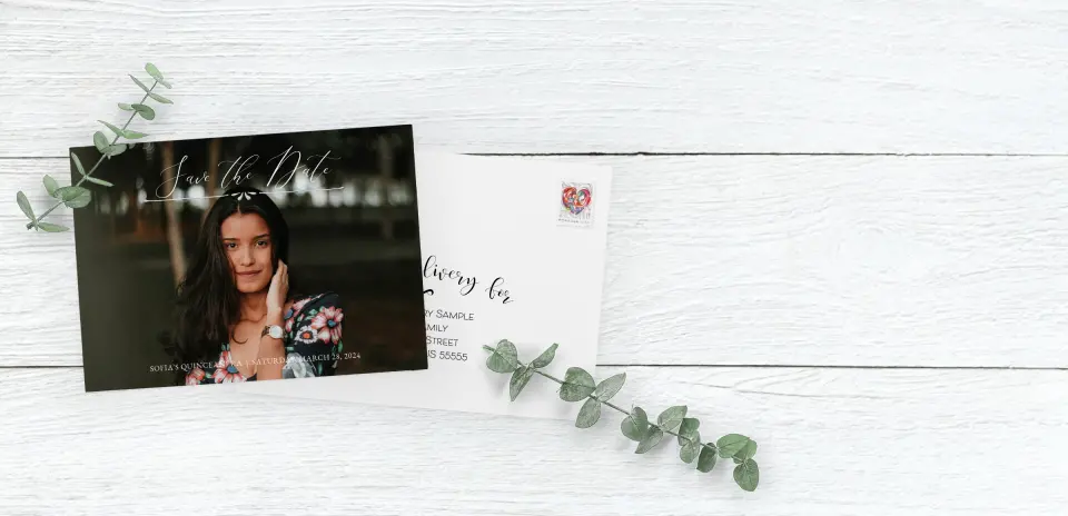 Save the Date Card with Optional Guest Addressing Service