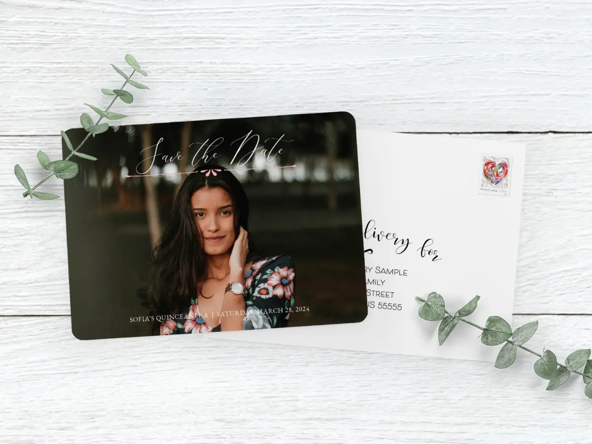 Save the Date Card with Optional Guest Addressing Service