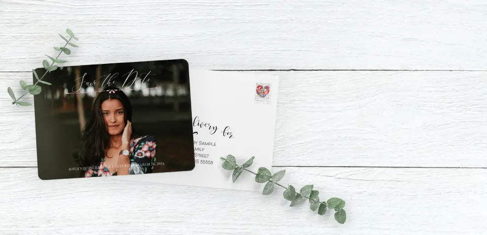 Save the Date Card with Optional Guest Addressing Service