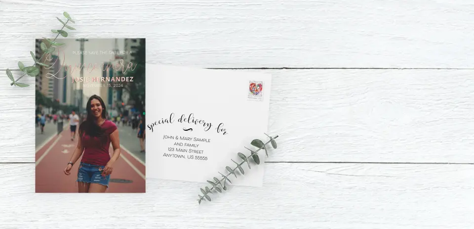 Save the Date Card with Optional Guest Addressing Service