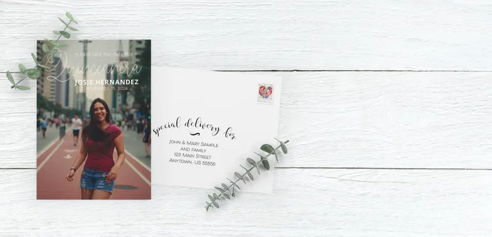 Save the Date Card with Optional Guest Addressing Service