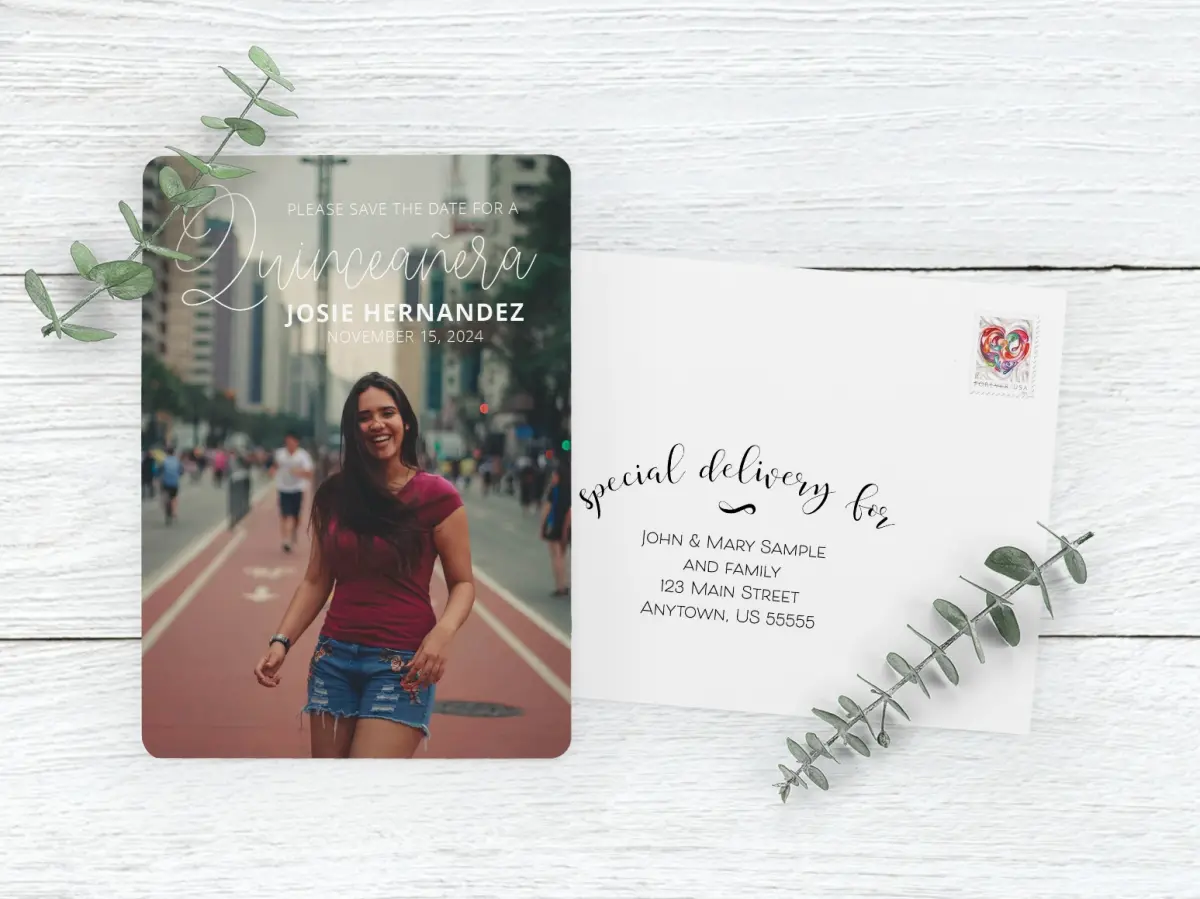Save the Date Card with Optional Guest Addressing Service