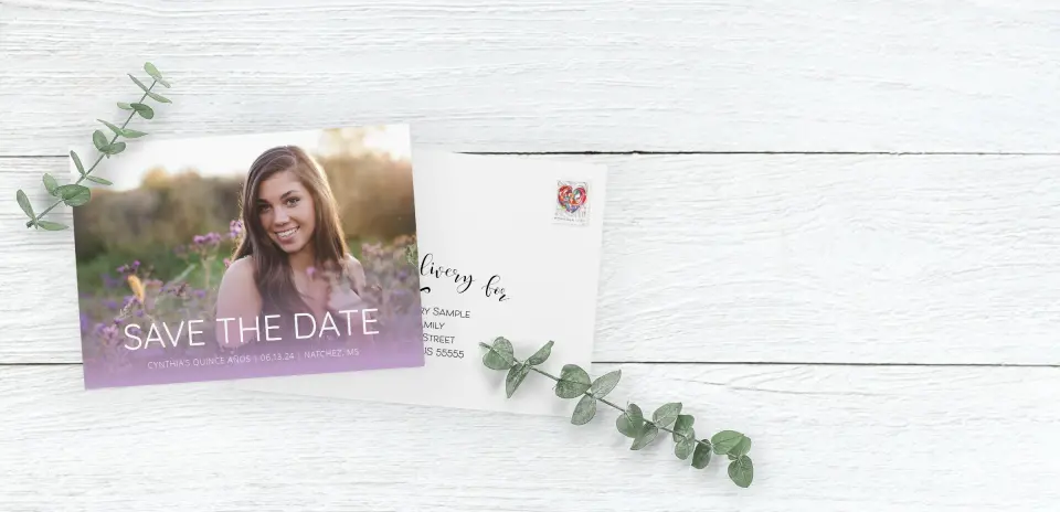 Save the Date Card with Optional Guest Addressing Service