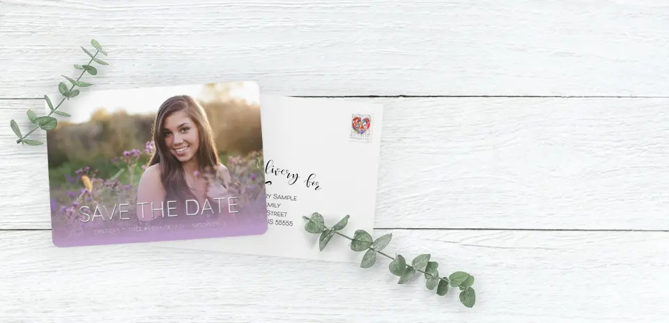 Save the Date Card with Optional Guest Addressing Service