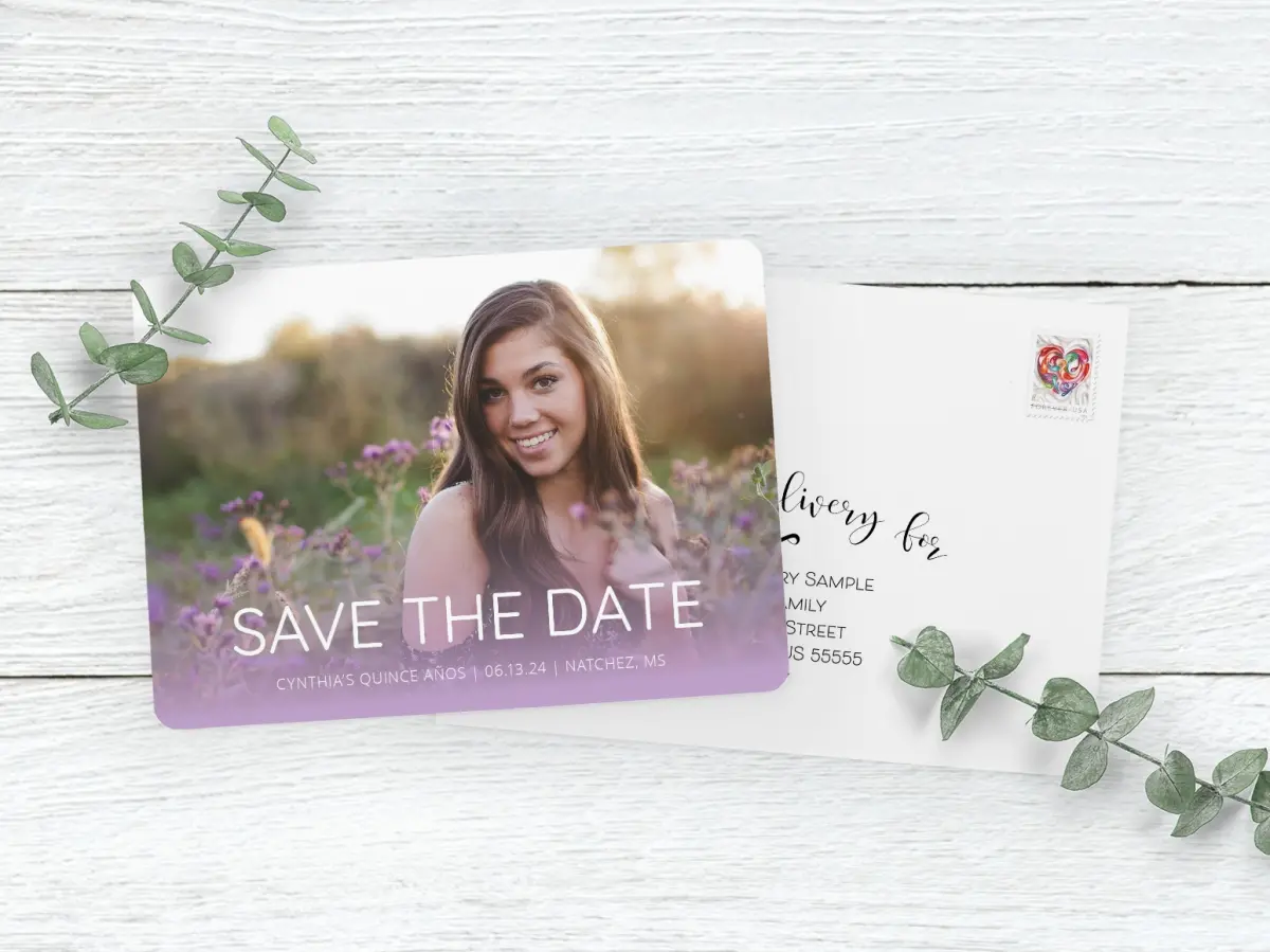 Save the Date Card with Optional Guest Addressing Service