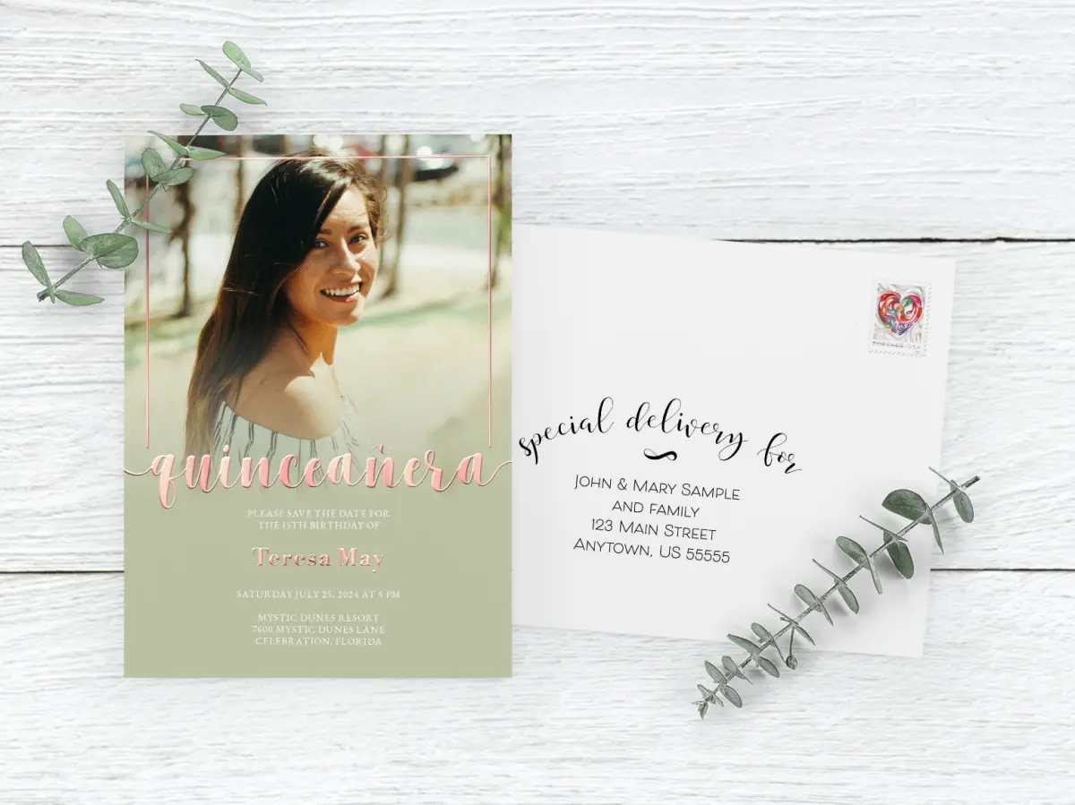 Save the Date Card with Optional Guest Addressing Service
