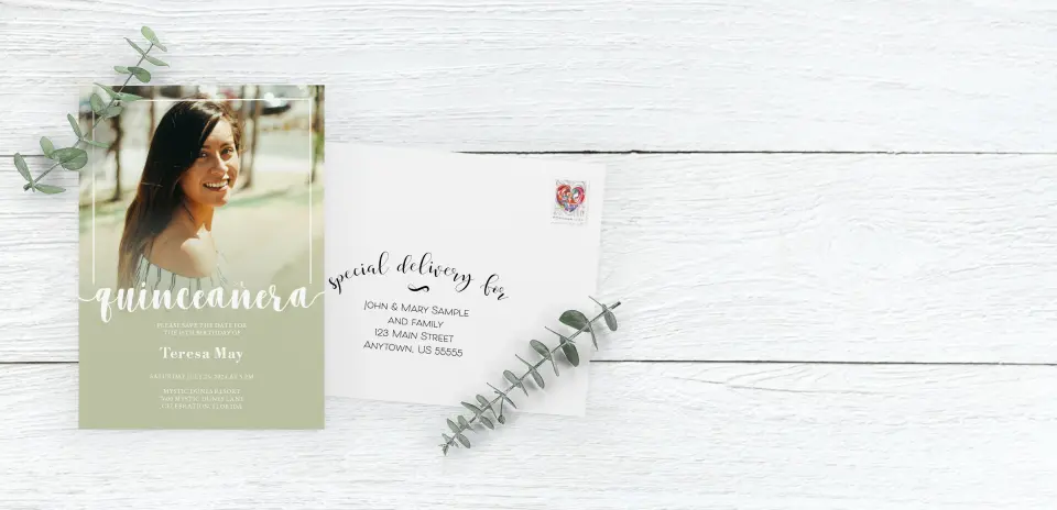 Save the Date Card with Optional Guest Addressing Service