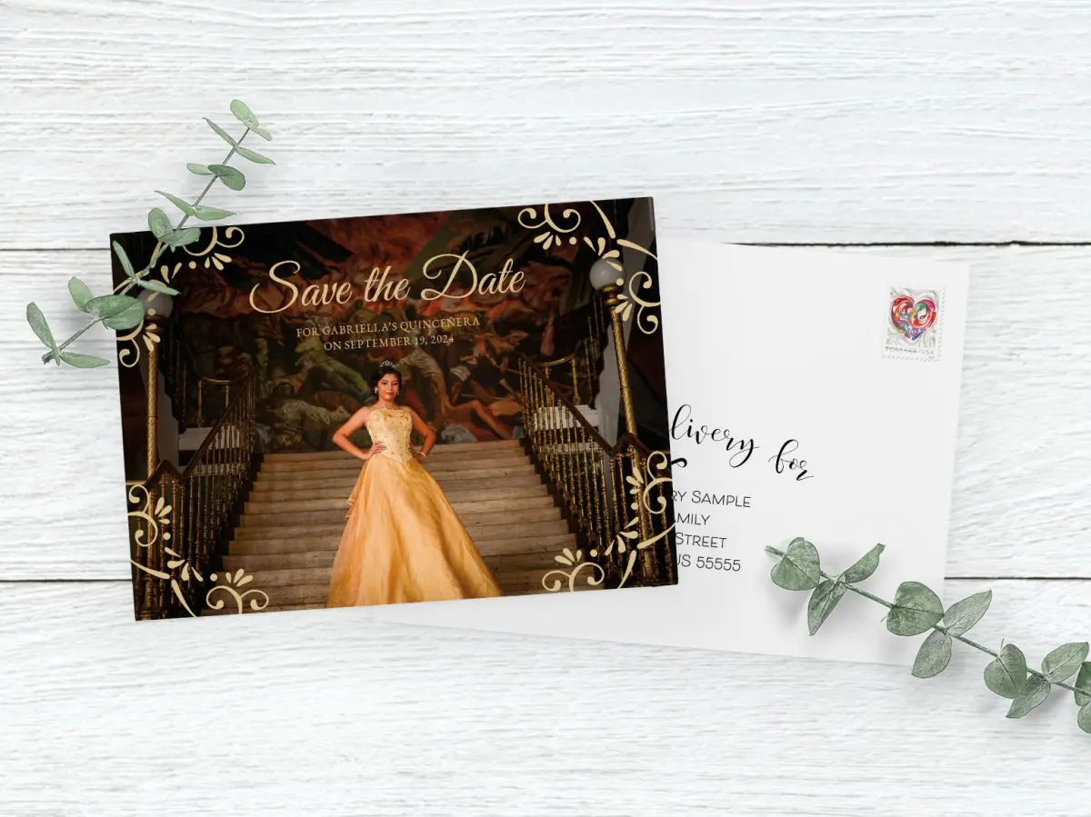 Save the Date Card with Optional Guest Addressing Service