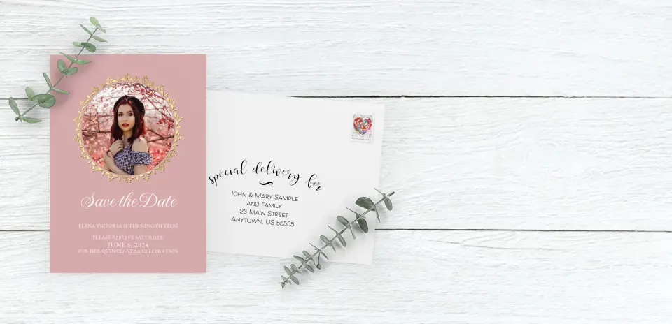 Save the Date Card with Optional Guest Addressing Service