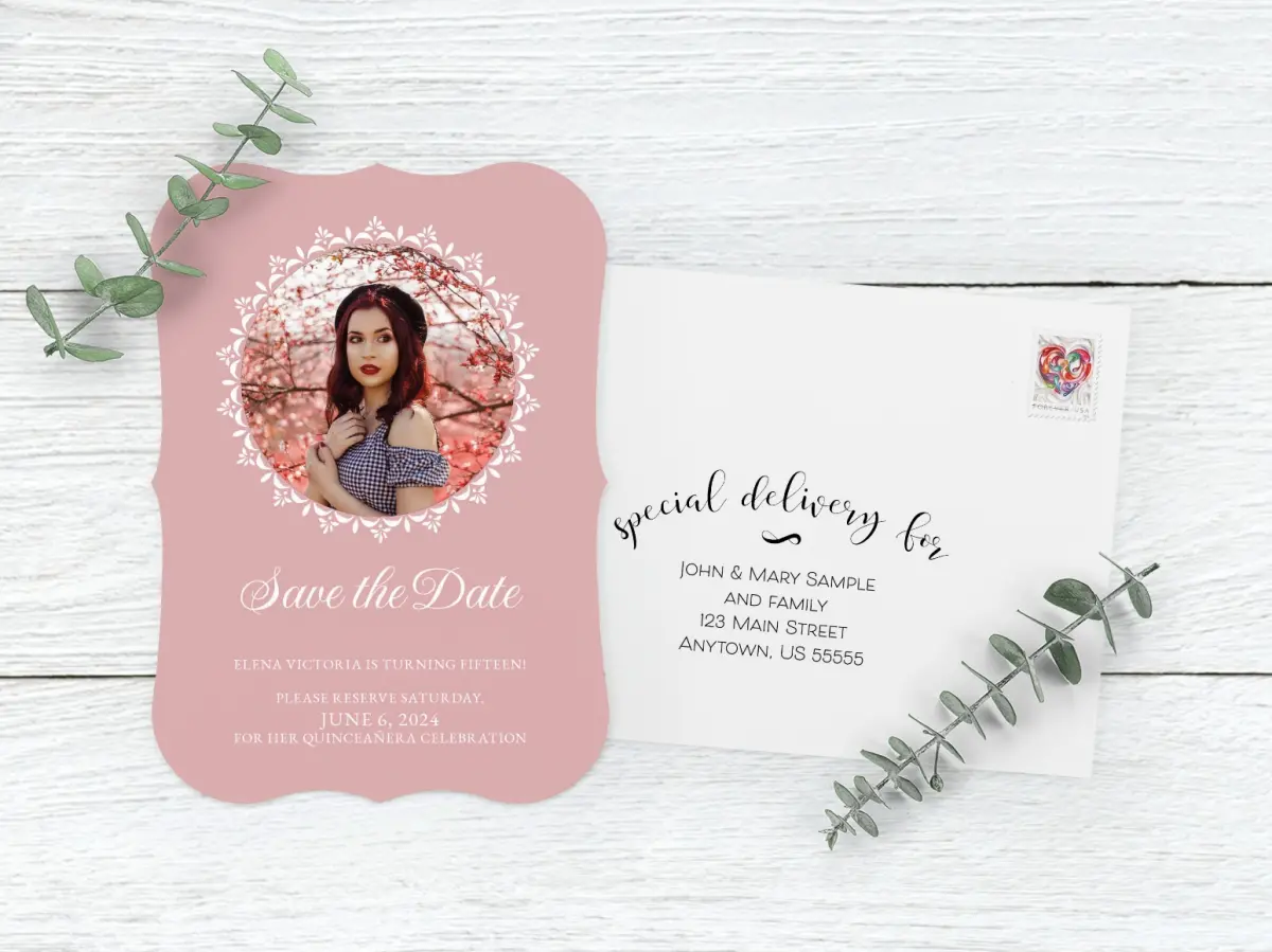 Save the Date Card with Optional Guest Addressing Service