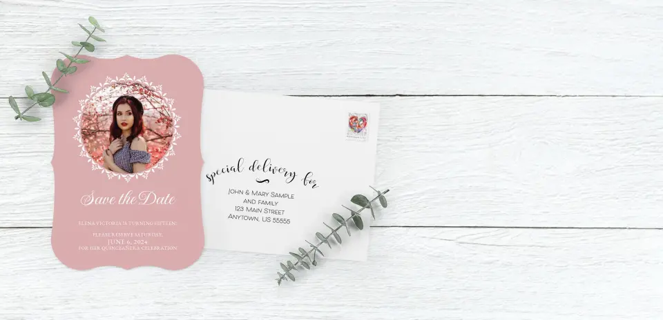 Save the Date Card with Optional Guest Addressing Service