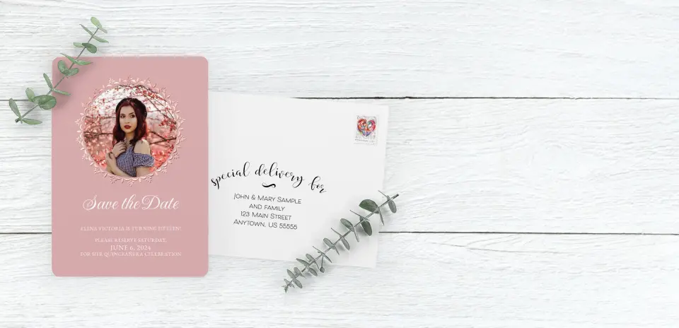 Save the Date Card with Optional Guest Addressing Service