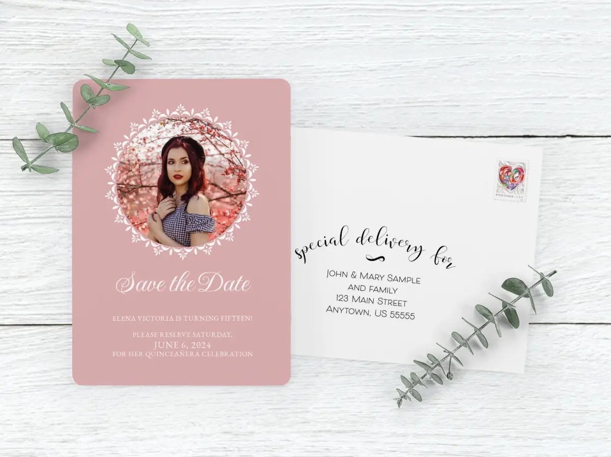 Save the Date Card with Optional Guest Addressing Service