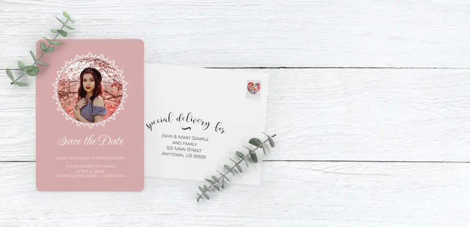 Save the Date Card with Optional Guest Addressing Service